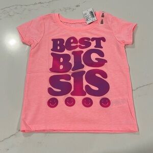 NWT Best Big Sis hot pink t shirt in size 3T